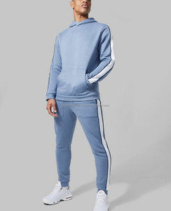 ชุดเสื้อผ้าแนวสตรีทสำหรับผู้ชายชุดวิ่งจ๊อกกิ้งแบบเรียงซ้อนกันชุดมีซิปชุดออกกำลังกายผ้าฝ้ายระบายอากาศ - Product Image 3