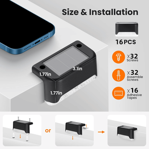 Luces Solares Decorativas para Caminos, Resistentes al Agua y al Polvo, con Sensor de Luz, para Centros Comerciales y Barandillas, 32/16 Piezas - Product Image 6
