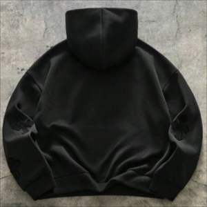 Sudadera con capucha de forro polar para hombre al por mayor, estilo corto de algodón, color liso, moda urbana, con cremallera, bordada, oversize - Product Image 2