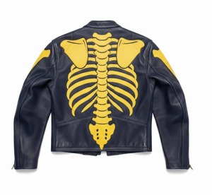 Veste en cuir à motif squelette, chauffante, écologique et coupe-vent - Style streetwear - Product Image 2