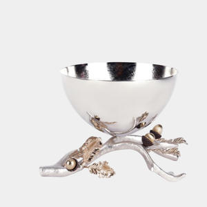 Bol en métal au design de bois de cerf avec intérieur noir, finition polie, vaisselle décorative faite à la main, style vintage, bol décoratif de table - Product Image 4