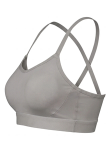 Sujetador deportivo acolchado de alto impacto con espalda cruzada para mujer, con logo personalizado, top de fitness acolchado, ¡gran oferta! - Product Image 4