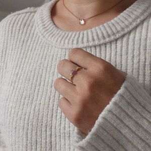 HARI OM CREATIONS Handmade Amethyst Raw Stone <b>Vintage</b> <b>Bar</b> Setting IGI Certified 925 Sterling Silver Adjustable Wire Wrapped Ring - Product Image 2
