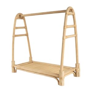 Handmade Natural Rattan Doll Clothes Rack with A-Frame Design <b>Miniature</b> Clothing Stand Solid Woven Base Sustainable Toy Storage - Product Image 2