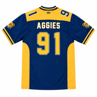 Maillot de football NC A&T pour homme, col en V, manches courtes, sublimé, anti-humidité, 91 bleu jaune, uniforme d'équipe
