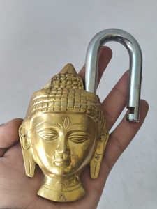 Cadenas Bouddha antique en laiton plaqué or de haute qualité avec impression numérique, technologie de verrouillage avancée et protection durable - Product Image 2