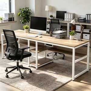 Scrivania da Ufficio Regolabile con Montaggio Facile e Supporto per Computer - Product Image 6
