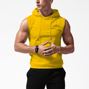 Custom Logo Plus Size Men's <b>Workout</b> Hooded Tank Tops Bodybuilding Muscle Sleeveless Men Quick Dry Gym <b>Hoodie</b> - Product Image 1