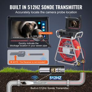 Telecamera Industriale Autolivellante per Ispezione Fognature da 100m/328ft con Touchscreen da 10.1" e Trasmettitore 512Hz con Contatore di Distanza (IP67) - Product Image 3