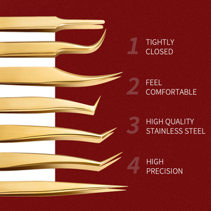 Professional Stainless Steel Eyelash Tweezers with Precision Pointed Tip Beauty & Makeup Artists Lash <b>Extension</b> Applicator Tool - Product Image 3