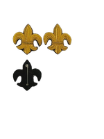 Patchs en velours 3D brodés Fleur-de-Lis personnalisables or métallisé et noir pour chapeaux