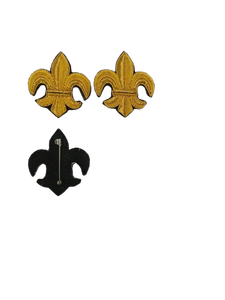 Parches Termoadhesivos Bordados con Flor-de-Lis en Dorado Metálico y Negro - Product Image 2