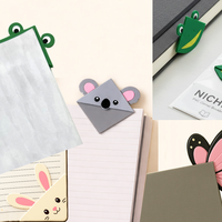 Marcapáginas de PVC con Diseño Original, Reutilizable, Antideslizante, Libre de Ftalatos, Impresión UV, Diseño de Oso de Anime, Marca Nicher, Regalo de Papelería