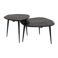 Table basse gigogne Vandana Aston Novara en bois de manguier noir