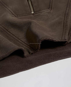 Sweat-shirt en laine délavée pour femme, col montant, haute qualité, personnalisable, motif uni brodé, printemps/hiver - Product Image 5