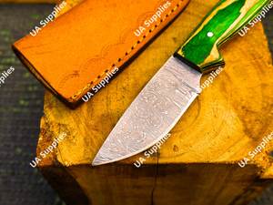 Factory Direct Custom Handmade Damascus Steel Razor <b>Sharp</b> Drop Point Camping Skinner <b>Knife</b> Fixed OEM Customizable Pakka Wood - Product Image 4