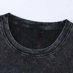 T-shirt Homme Oversize à Manches Courtes Noir Délavé Personnalisé Style Urbain Imprimé Personnage Col Rond Logo Avant - Product Image 4