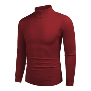 <b>Men's</b> Khaki Neck Pullover Custom Fitted Long Sleeve Sweatshirt Solid High Collar Casual Streetwear <b>Top</b> - Product Image 4