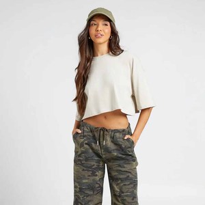 Women's Knitted Crop <b>Top</b> <b>Cap</b> <b>Sleeve</b> O-Neck Solid Color Loose Fit Casual All Seasons Wear - Product Image 1