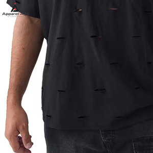 เสื้อยืดผู้ชายผ้าฝ้าย 100% คุณภาพดีที่สุด สไตล์ใหม่ ทรงหลวม ลุคดิสเทรส รับสกรีนโลโก้ เสื้อยืดฤดูร้อนสำหรับผู้ชาย - Product Image 5