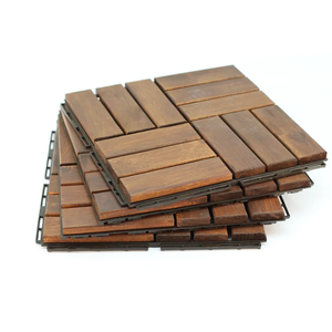 Azulejos de cubierta entrelazada de madera de acacia, azulejo de cubierta de enclavamiento compuesto de madera plástica estilo gráfico de superficie de bloqueo al aire libre - Product Image 3