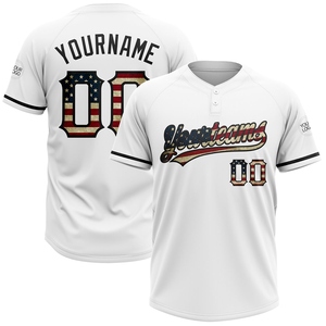 Wholesale Direct Industry Best Selling Custom Black Black-White Two-<b>Button</b> Unisex Softball Jersey - Product Image 3