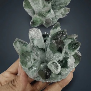 Mirani Agate Pure Green Smoky Quartz <b>Crystal</b> Point <b>Cluster</b> Natural Mineral Specimen Home Decoration Collectible Gift Gujarat - Product Image 3