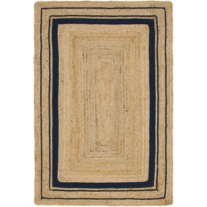 Tapis rectangulaire en jute, couleur unie, tissage plat, écologique, style ferme, pour salon, nettoyage facile, épaisseur fine - Product Image 5