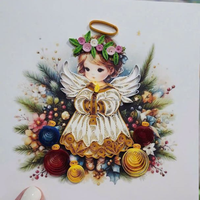 Noël quilling carte 3D papier art vacances cadeau 100% fait à la main prix usine fabriqué au Vietnam carte de voeux de haute qualité
