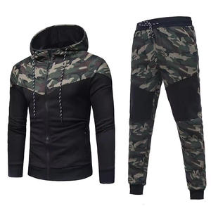 Ensemble de survêtement camouflage à capuche et fermeture éclair pour homme – Coupe ajustée, pantalon de jogging décontracté et sweat à capuche – Idéal pour l'automne - Product Image 6
