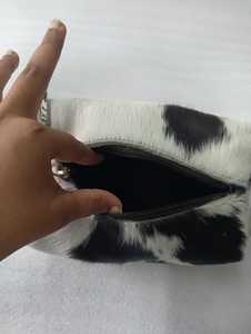 Handmade Cowhide Hair-On Leather Clutch <b>Bag</b> with Zipper Closure for Women's Makeup & <b>Travel</b>-Animal Prints Large/<b>Small</b> Sizes - Product Image 4