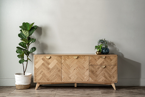 Industrial Modern <b>Tall</b> Sideboard Wooden with Sturdy Solid Wood Legs <b>Storage</b> Cabinet Furniture for Interior Villa Dining - Product Image 2