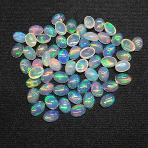 Lot de pierres précieuses opale éthiopienne de qualité AAA+ 6x8 mm / 0,85 carats, forme ovale, opale multi-feu, opale authentique, opale calibrée Welo Fire. - Product Image 3