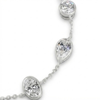 Magnifique bracelet tennis en or blanc 14 carats avec diamants de laboratoire ovales et ronds de 6,23 carats pour femme - Cadeau pour les occasions festives