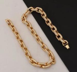 Cadena Cubana ZAWO HOUSE VVS1 con Moissanita, Chapada en Plata S925 y Oro de 18K, Estilo Hip Hop, Joyería de Moissanita Certificada - Product Image 6