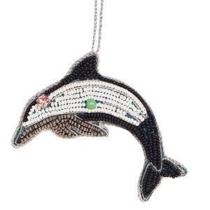 Hecho a mano Santa Sea Shell botella de pescado y corazón bordado decoraciones para árboles de Navidad personalizado adornos al por mayor - Product Image 3