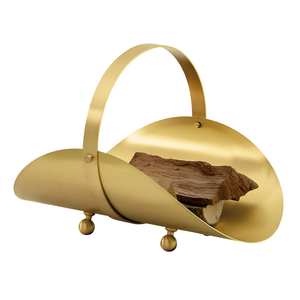 Brass Firewood Rack Eco Friendly Brass Fireplace <b>Logs</b> Storage Rack Gold Finish Fireplace <b>Log</b> <b>Holder</b> Storage Rack - Product Image 1
