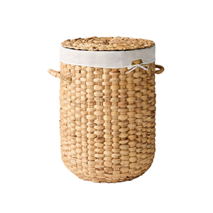 Cesta de Jacinto de Agua Estilo Vintage con Tapa, Cesto de Ropa Grande Hecho a Mano, Ideal para Uso Doméstico o Hotelero, de Vietnam - Product Image 3