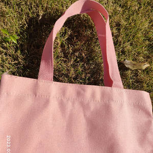 Pink Canvas Tote <b>Bag</b> <b>Medium</b> Size Letter Pattern Top Handle Daily Use Shopping <b>Bag</b> - Product Image 3