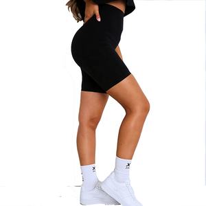 Short de sport pour femmes, vêtement de sport, taille haute, noir, vente en gros - Product Image 4