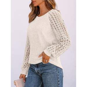 2025 femmes à manches longues hauts habillés automne mode léger affaires Blouses décontractées avec dentelle à la mode chemises de travail - Product Image 5