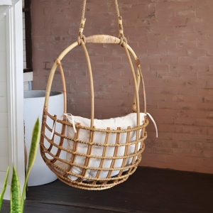 Muebles naturales para exteriores, decoración para el hogar, silla colgante de ratán, hamaca en forma de media luna, sillas columpio. - Product Image 2