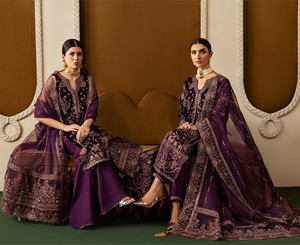 Velvet Collection 3 pièces Ramsha Volume Salwar Kameez Vêtements indiens et pakistanais pour les fêtes pour femmes pour les festivals - Product Image 2