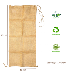 Saco de yute con cordón interior, reutilizable, opción de logotipo personalizado, para control de inundaciones y barrera contra la erosión, biodegradable y ecológico. - Product Image 2