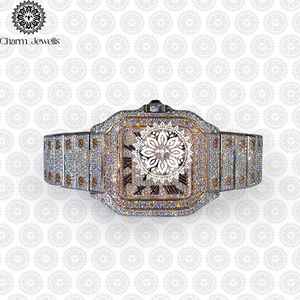 Charm_Jewells Luxury Women's Square Stainless Steel <b>Watch</b> <b>Diamond</b> Encrusted Sapphire Crystal Analog Quartz Movement - Product Image 3