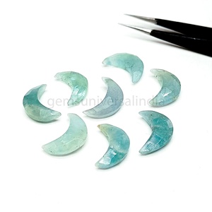 Cuentas de piedra preciosa tallada en forma de luna de aguamarina natural de 18 mm, abalorios sueltos de luna, cuentas de cristal talladas para la fabricación de joyas al por mayor - Product Image 5