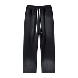 Pantalones Unisex Vintage Lavados en Rosa Bebé, Sin Elástico, con Franja Lateral en Contraste, Transpirables, 100% Algodón, de Pierna Ancha, Efecto Desgastado por el Sol, Talla Grande - Product Image 2