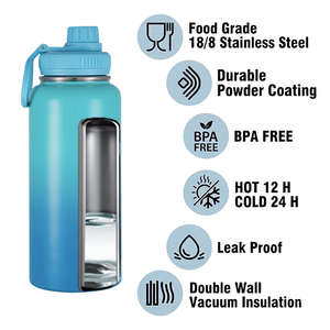 With Straw Lid 12oz 16oz 18oz 22oz 25oz 32oz 40oz Vacuum Stainless Steel Water <b>Bottle</b> - Product Image 4