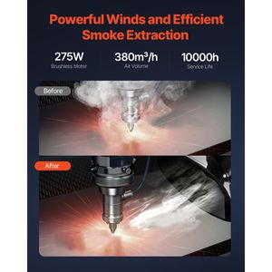 Extractor de Humo para Soldadura sin Escobillas de 275W con Doble Manguera, 4 Filtros, 10 Velocidades, 380m³/h, Fuerte Absorción, Suministros para Soldadura - Product Image 2