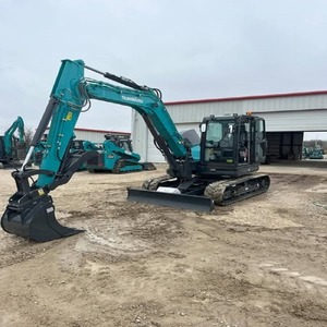 Mini-excavatrice sur chenilles SWE50UF 30UP bleue, compacte, avec lame, godet, pompe hydraulique, capacité de godet de 3 m³, 3000 kg - Product Image 3
